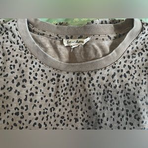 Thermal long sleeve cheetah printed top.